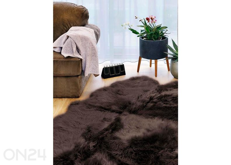 Натуральная овчина Мерино chocolate Duo ± 60x180 см увеличить