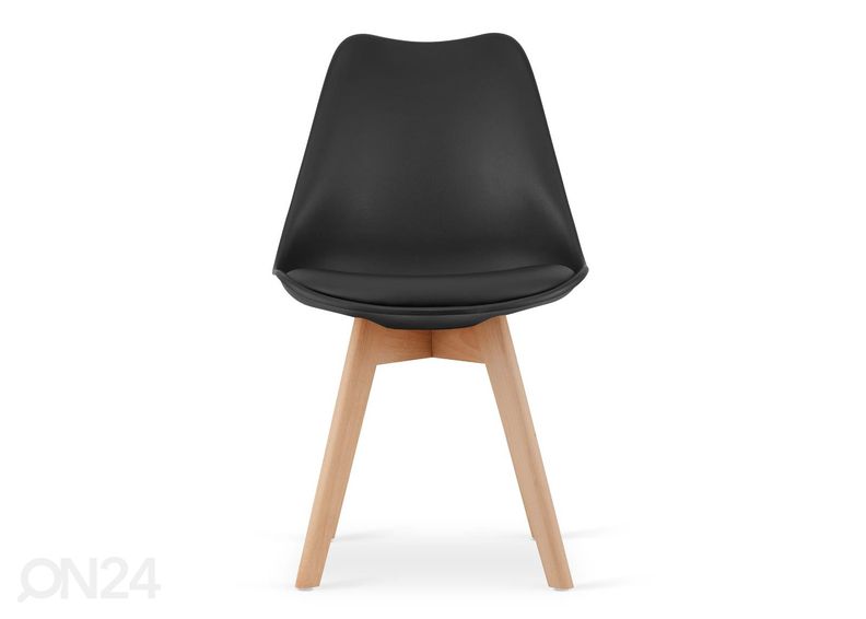 Обеденные стулья 2 шт, , черный/натуральный увеличить