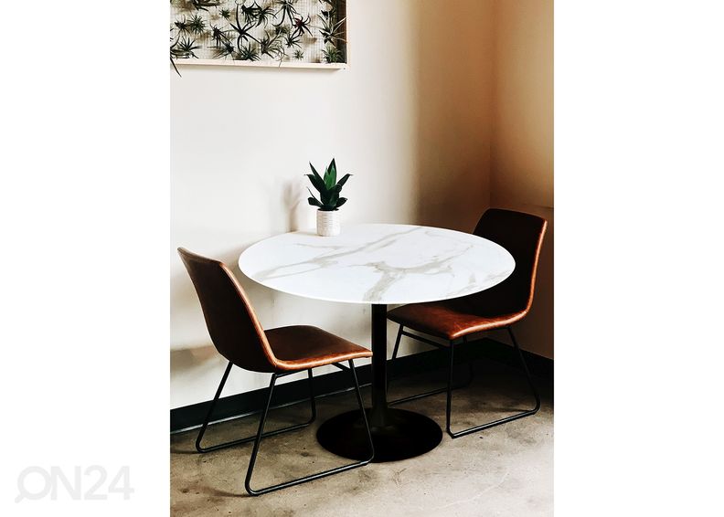 Обеденный стол Ø100 cm, белый/чёрный увеличить