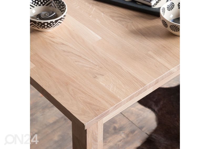 Обеденный стол из массива дуба Lem 90x90 cm, белое масло увеличить