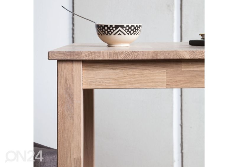 Обеденный стол из массива дуба Lem 90x90 cm, белое масло увеличить