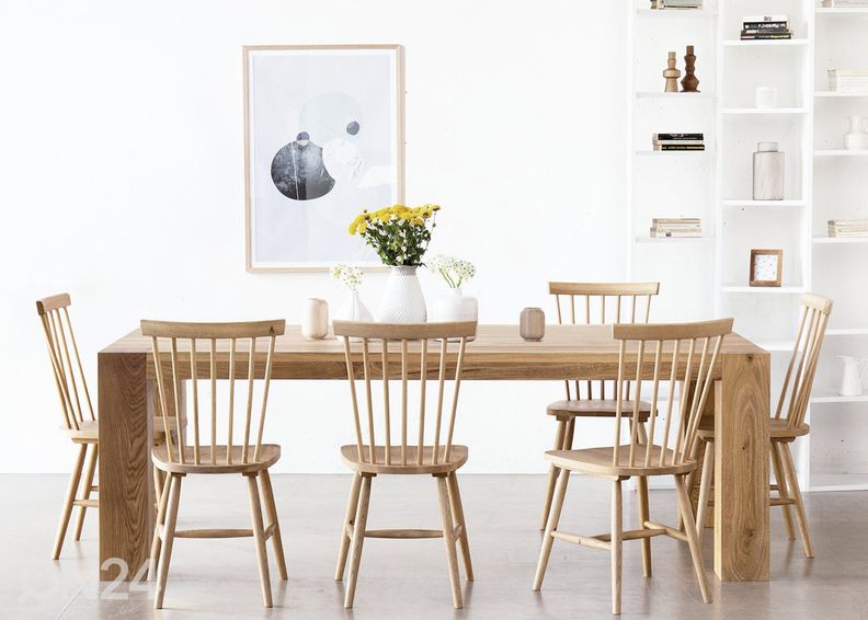 Обеденный стол из массива дуба Noa 160x100 cm, белое масло увеличить