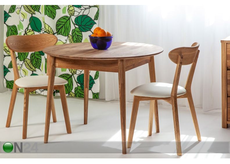 Обеденный стол из массива дуба Scan Ø85 cm увеличить