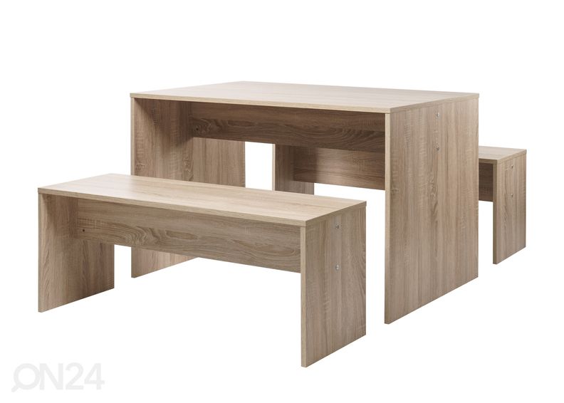 Обеденный стол Berlin 118x78 см + 2 скамьи увеличить