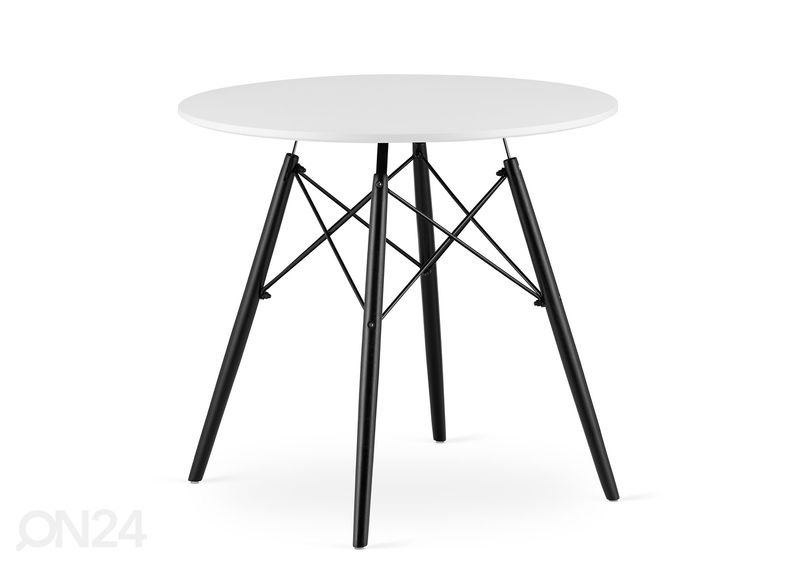 Обеденный стол Todi Ø80 cm, белый/чёрный увеличить