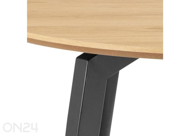 Обеденный стол Ziida D120 дуб/черный увеличить