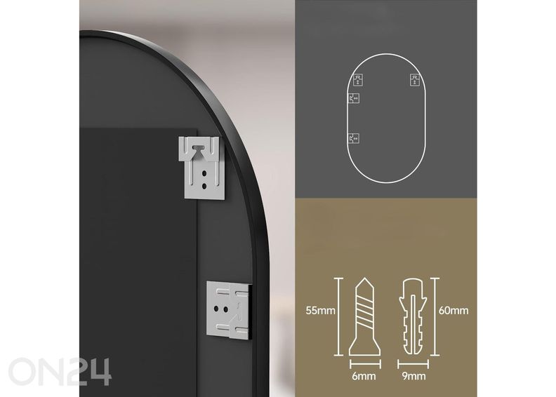 Овальное зеркало 50x100 см увеличить