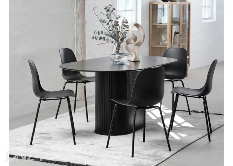 Овальный обеденный стол (черный) увеличить