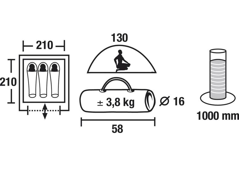 Палатка texel 3 фиолетовый / светло-серый High Peak увеличить