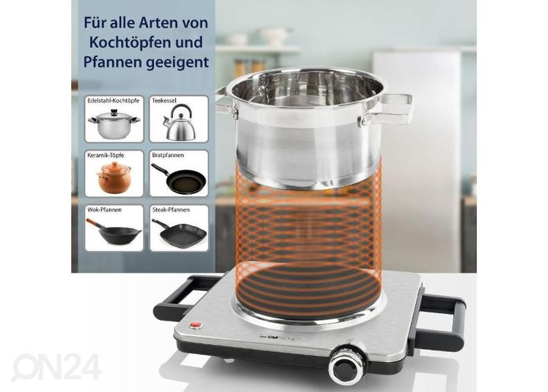 Плита настольная Clatronic с 1 конфоркой EKP3788IX, нержавеющая сталь увеличить