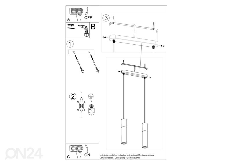 Подвесной светильник Borgio 2, белый увеличить