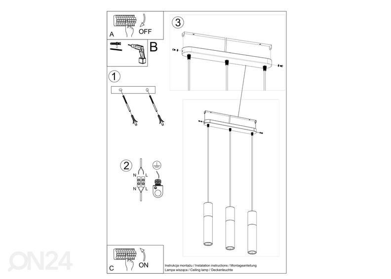 Подвесной светильник Borgio 3L, белый увеличить