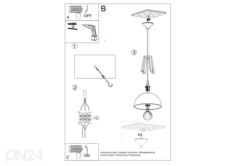 Подвесной светильник Casco, белый/черный увеличить