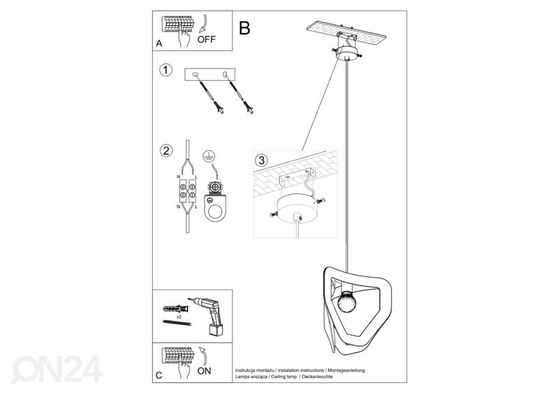 Подвесной светильник Tres, черный увеличить