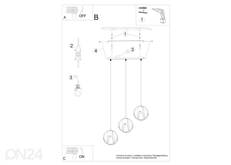 Подвесной светильник Tulos 3L, белый увеличить
