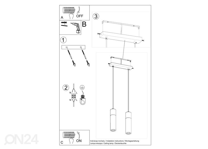 Подвесной светильник Zane 2, серый увеличить