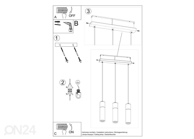 Подвесной светильник Zane 3, серый увеличить