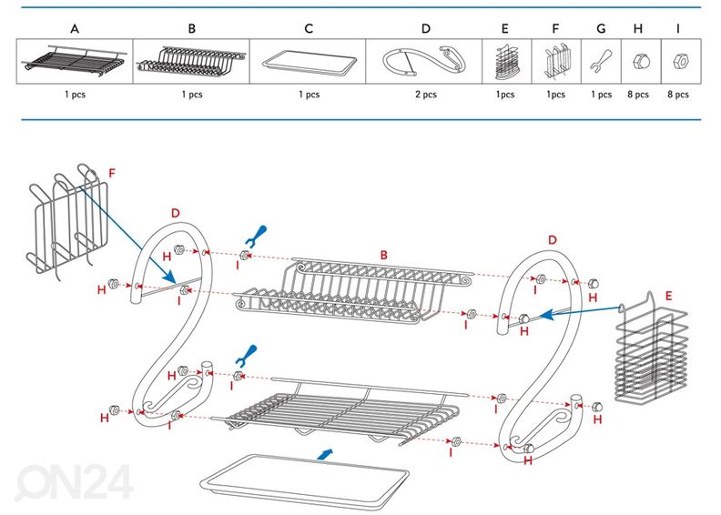 Подставка для сушки посуды Tatkraft Helga увеличить