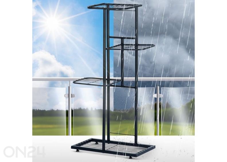 Подставка для цветов с 4 уровнями, черная увеличить