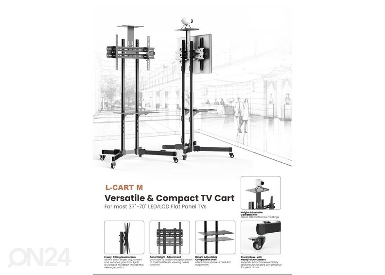 Подставка под ТВ на колесах увеличить