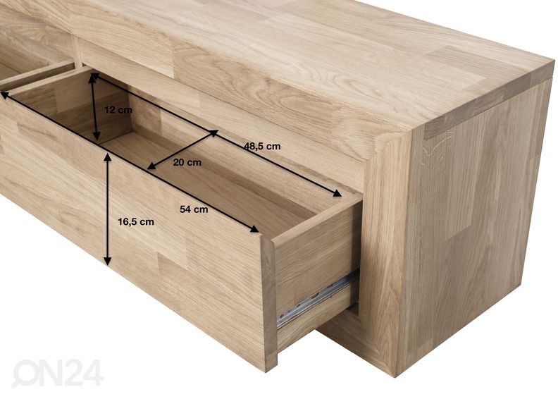 Подставка под ТВ / шкаф настенный из дуба Delf, белое масло увеличить