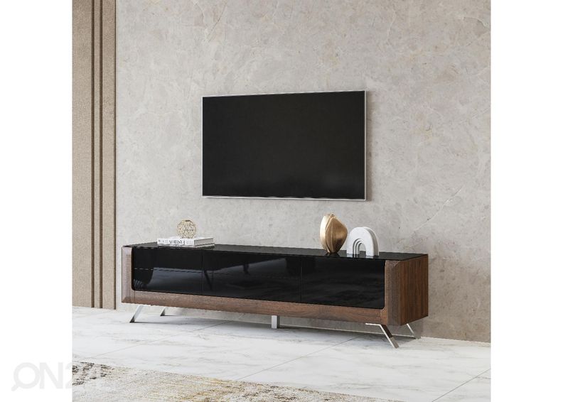 Подставка под ТВ Cassandra 199 cm, орех/черный глянцевый увеличить