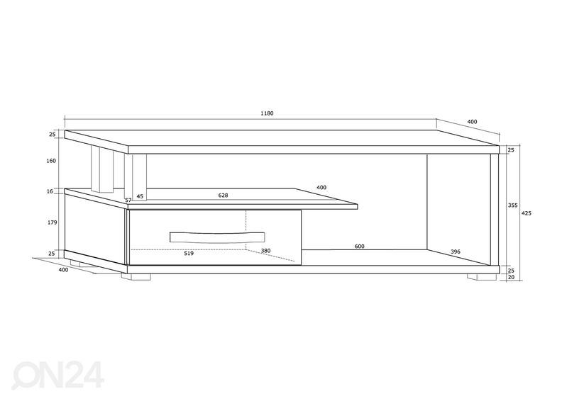 Подставка под ТВ Cloghroe 118 cm увеличить