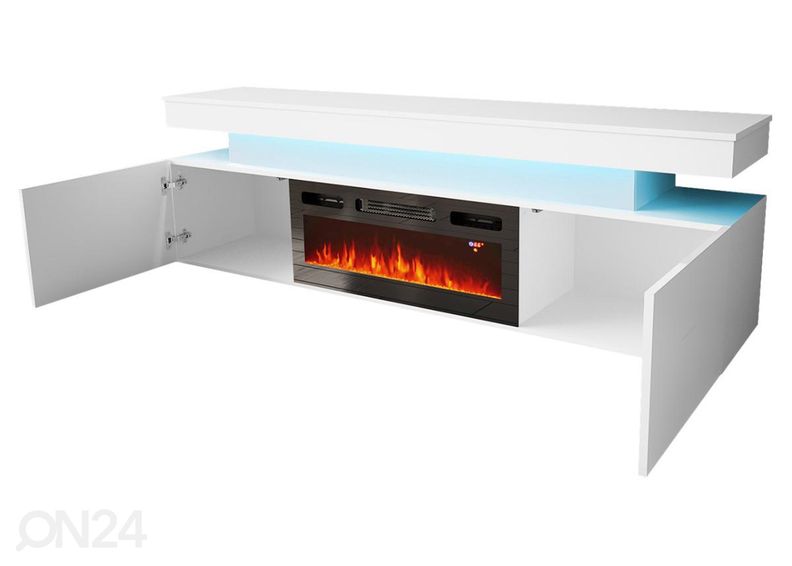 Подставка под ТВ Glossa 190 cm + камин + LED увеличить