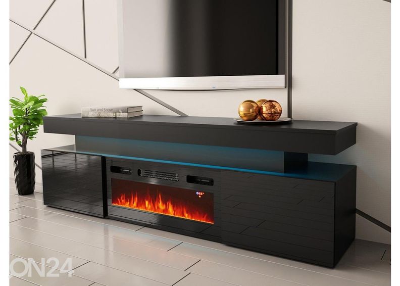 Подставка под ТВ Glossa 190 cm + камин + LED увеличить