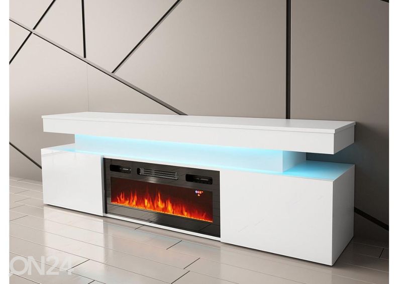 Подставка под ТВ Glossa 190 cm + камин + LED увеличить