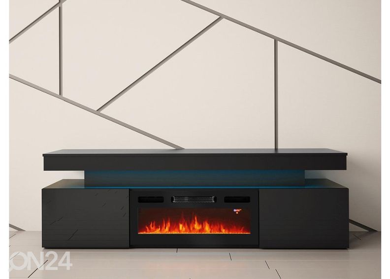 Подставка под ТВ Glossa 190 cm + камин + LED увеличить