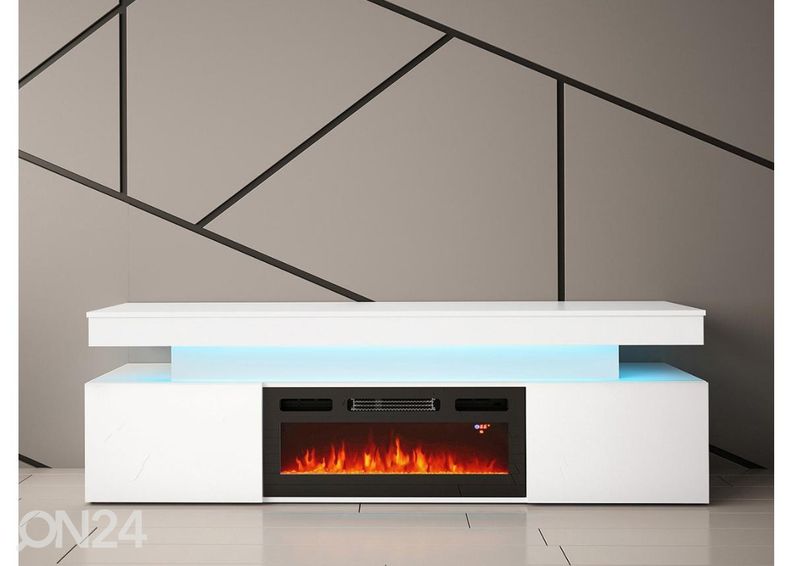 Подставка под ТВ Glossa 190 cm + камин + LED увеличить