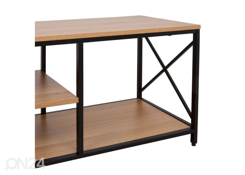 Подставки под ТВ Study 140x40xH46,5 см, дуб/черный увеличить