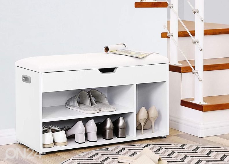 Полка для обуви / скамейка, белый увеличить