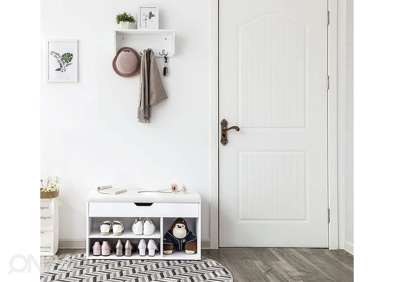 Полка для обуви / скамейка, белый увеличить