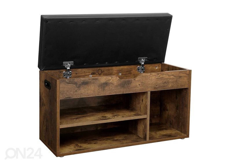 Полка для обуви / скамейка, коричневый/чёрный увеличить