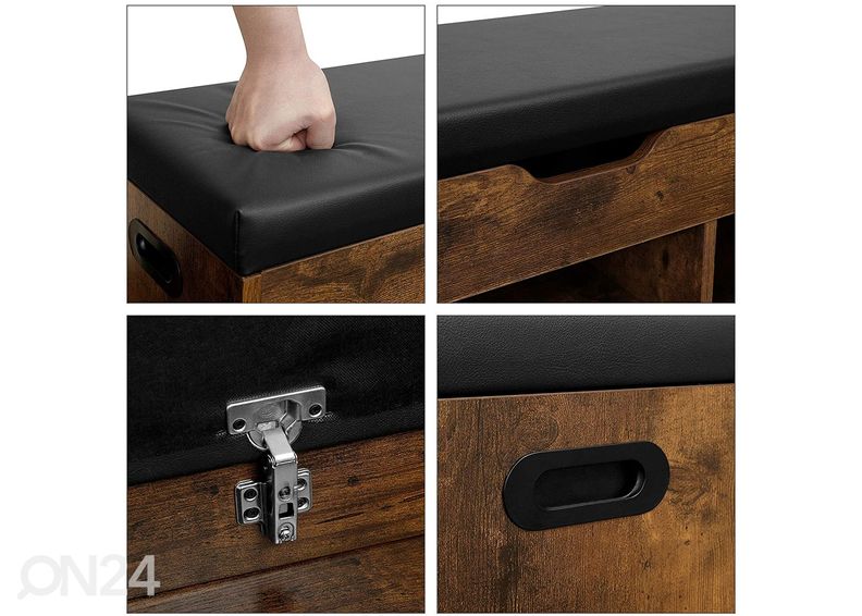 Полка для обуви / скамейка, коричневый/чёрный увеличить