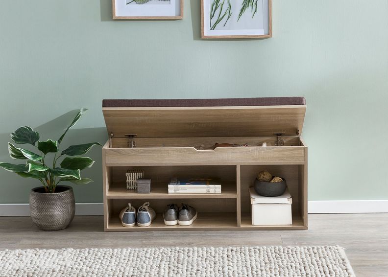 Полка для обуви / скамейка Laura, сонома дуб увеличить