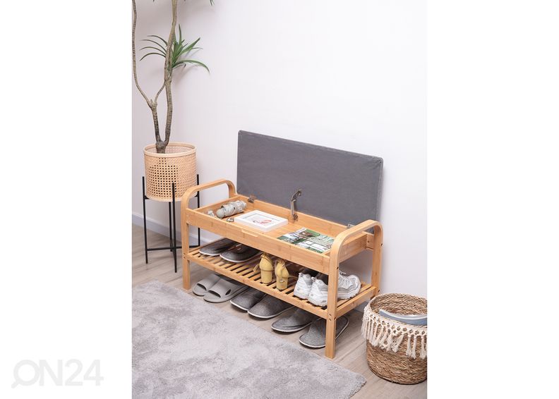 Полка для обуви/скамья, натуральный/серый увеличить