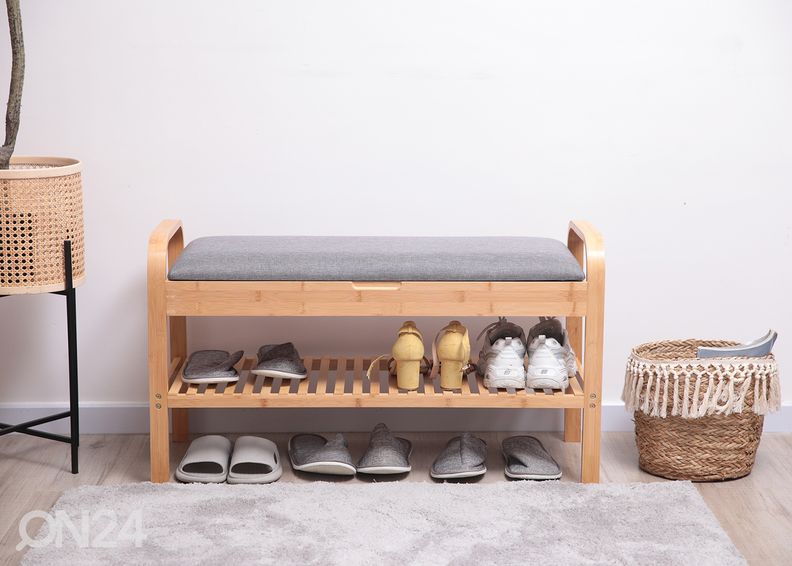 Полка для обуви/скамья, натуральный/серый увеличить