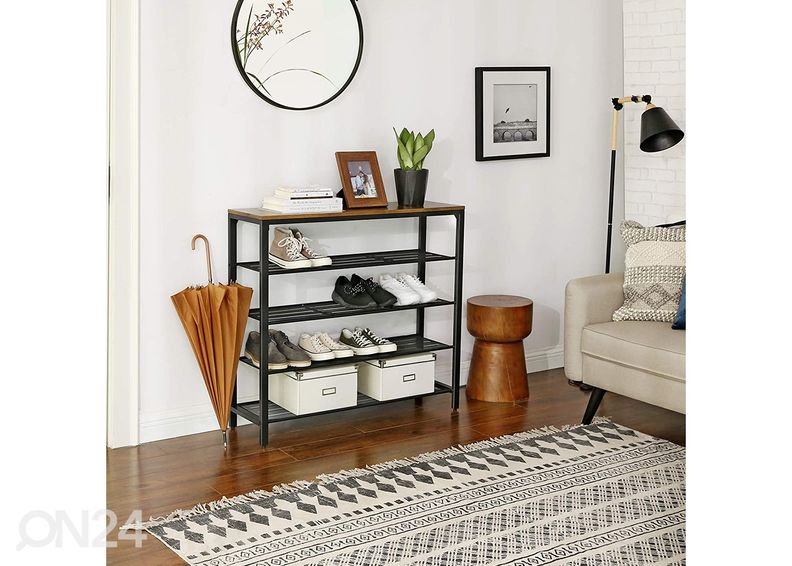 Полка для обуви 100 cm, коричневый/чёрный увеличить