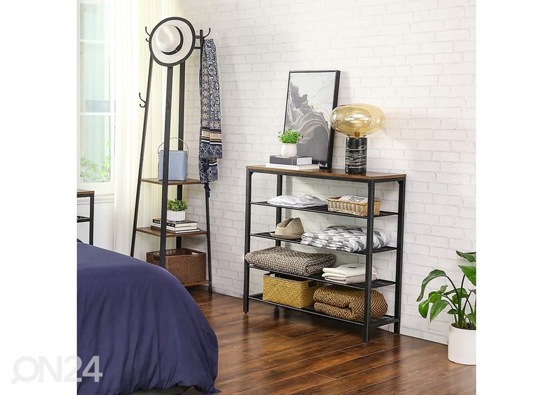 Полка для обуви 100 cm, коричневый/чёрный увеличить