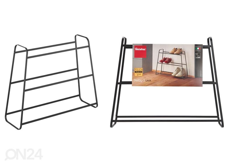 Полка для обуви Derby 3, 52x18x45 см, черная увеличить