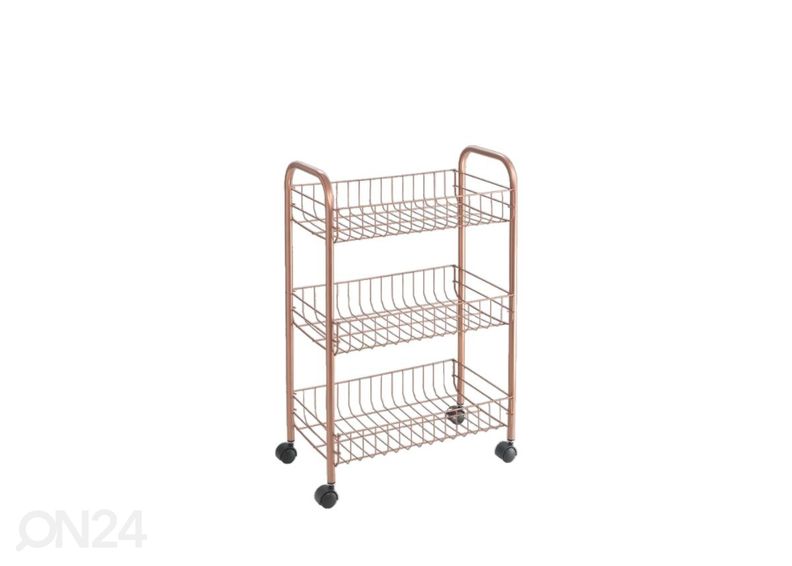 Полка-корзина на колесах 3x Lugano, 41x23x63 см, медь увеличить
