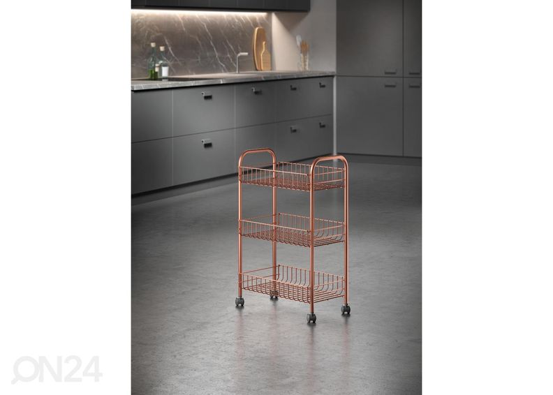 Полка-корзина на колесах 3x Lugano, 41x23x63 см, медь увеличить