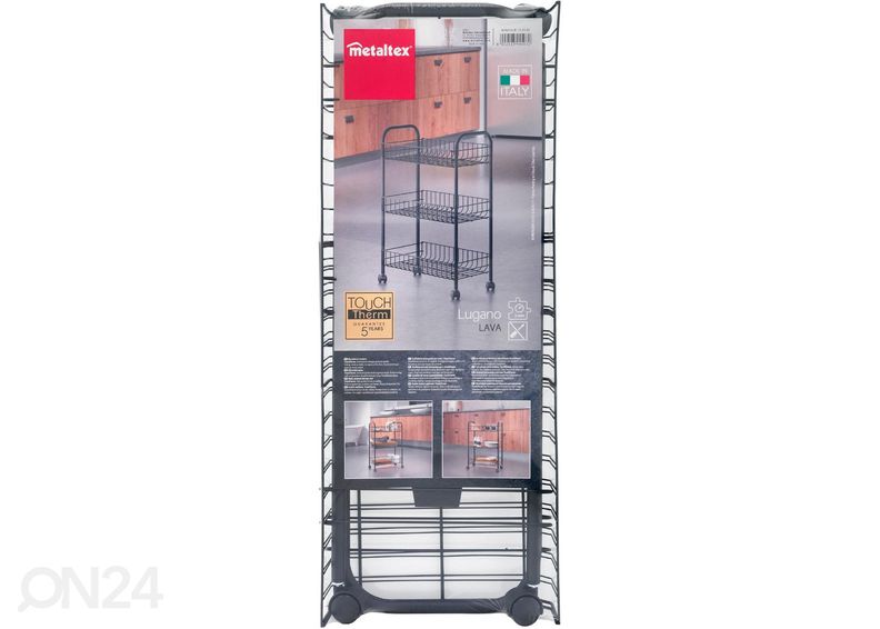 Полка-корзина на колесах 3x Lugano, 41x23x63 см, черная увеличить