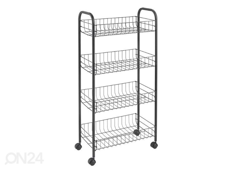 Полка-корзина на колесах 4x Ascona, 41х23х84 см, черная увеличить