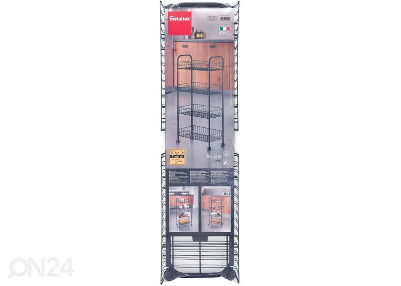 Полка-корзина на колесах 4x Ascona, 41х23х84 см, черная увеличить