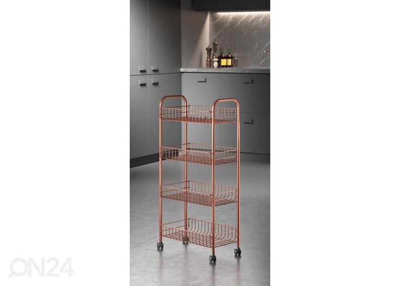 Полка-корзина на колесах 4x Ascona, 41х23х84 см, черная увеличить