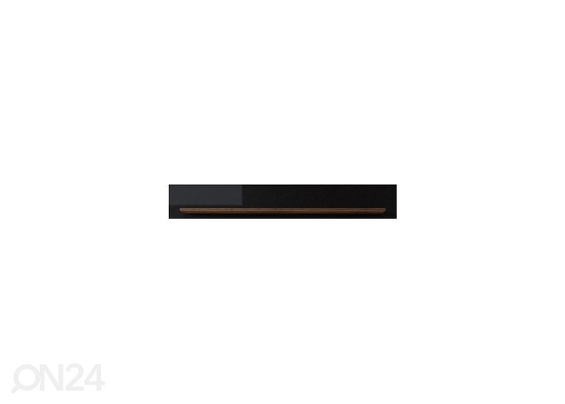 Полка настенная Cassandra 160 cm, орех/черный глянцевый увеличить